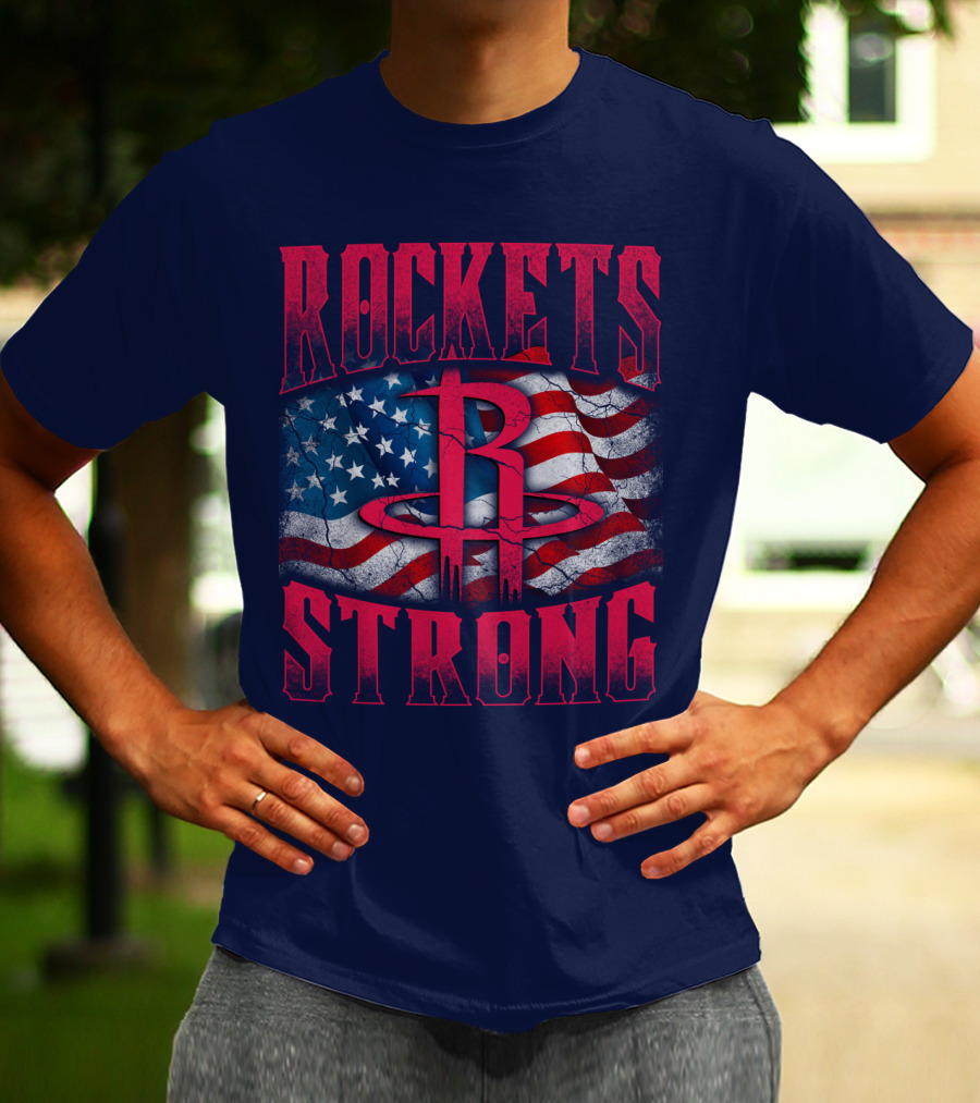 Rockets Strong American Flag T-Shirt