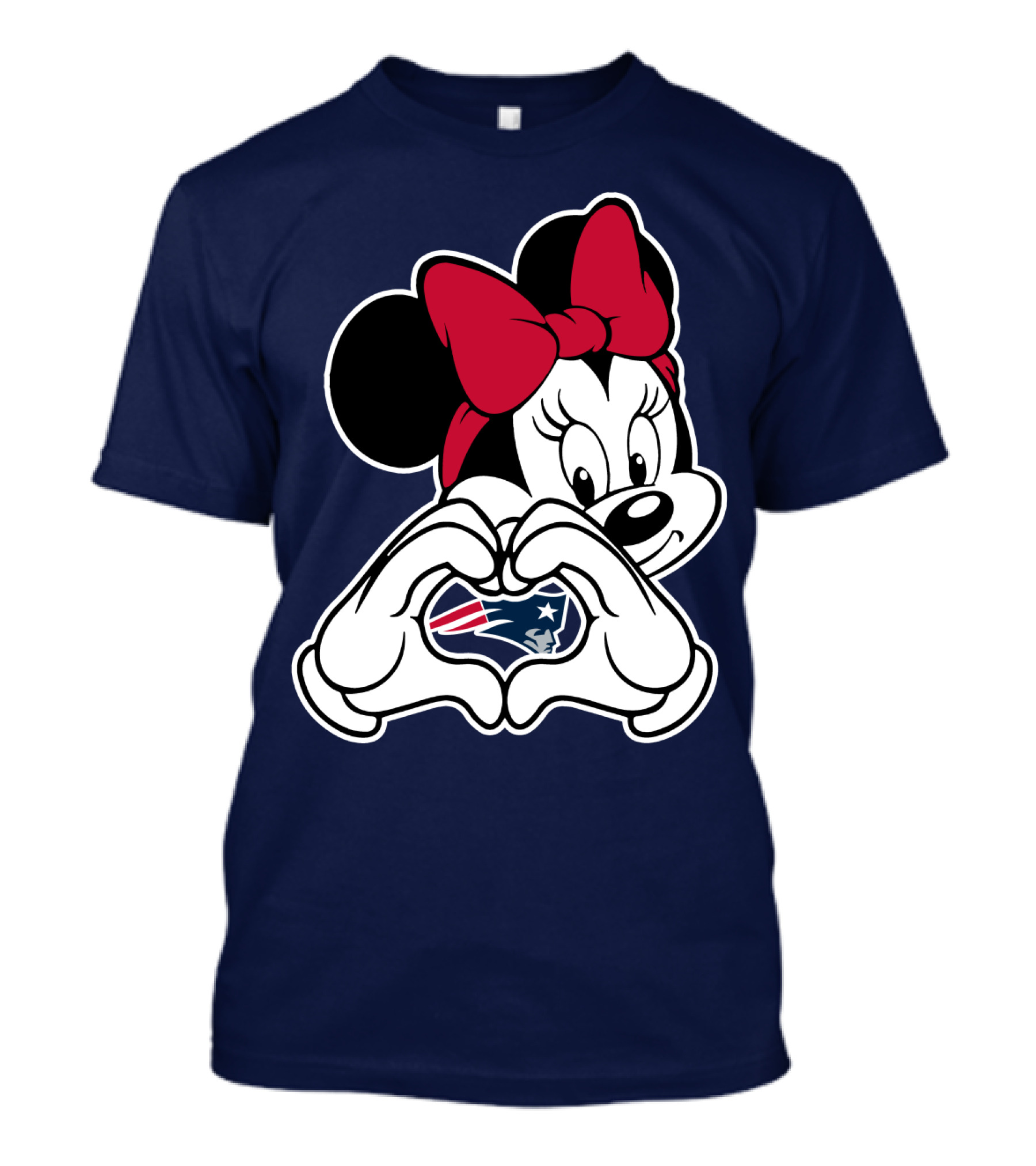 Minnie Mouse Heart Hands New England Patriots T-Shirt