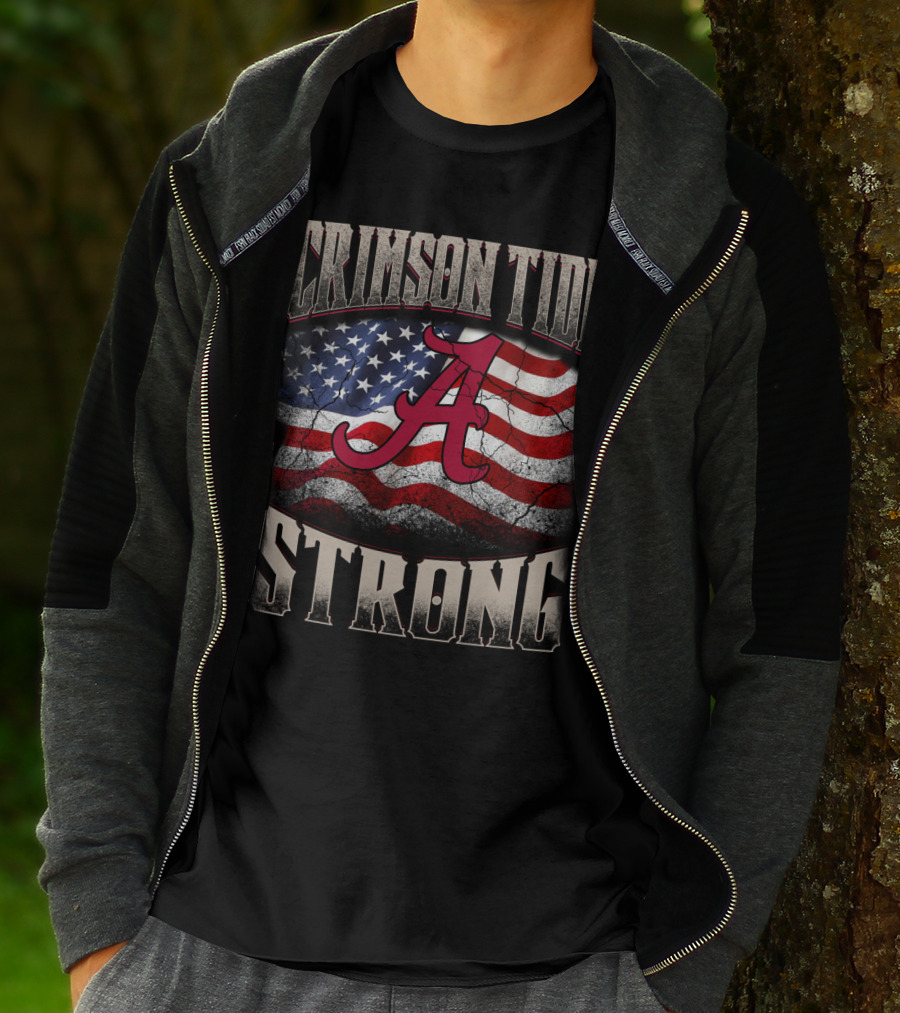 Crimson Tide Strong American Flag A T-Shirt