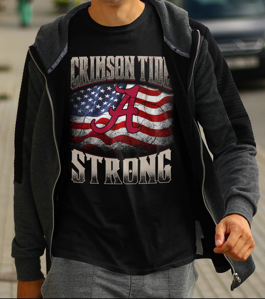 Crimson Tide Strong American Flag A T-Shirt