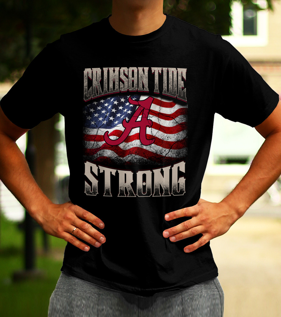 Crimson Tide Strong American Flag A T-Shirt
