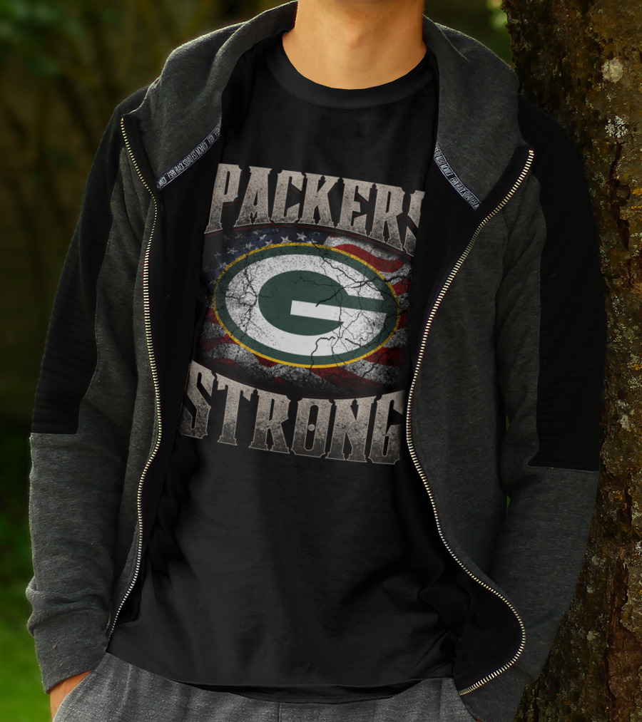 Packers Strong American Flag Green Bay Packers T-Shirt