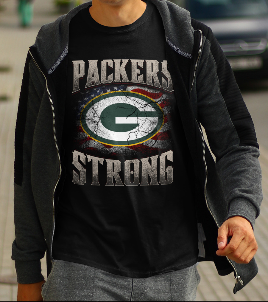 Packers Strong American Flag Green Bay Packers T-Shirt