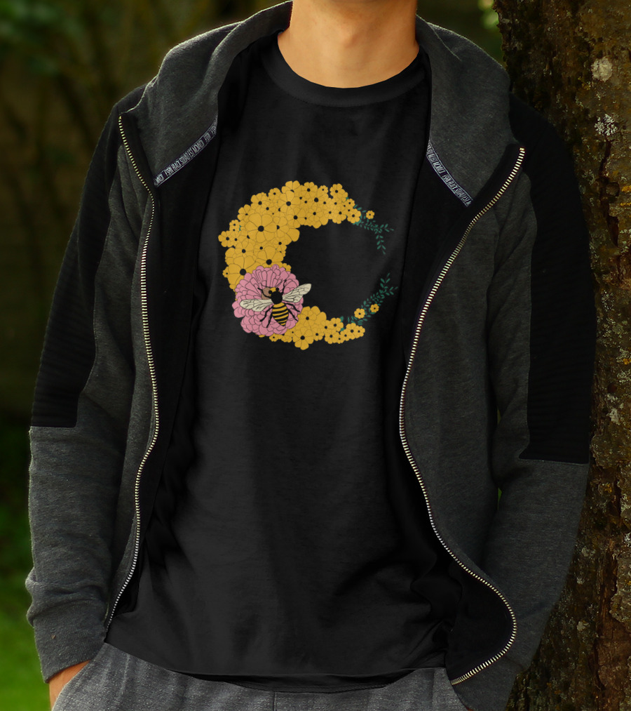 A Bee Has Got To Eat Among Vibrant Blossoms T-Shirt