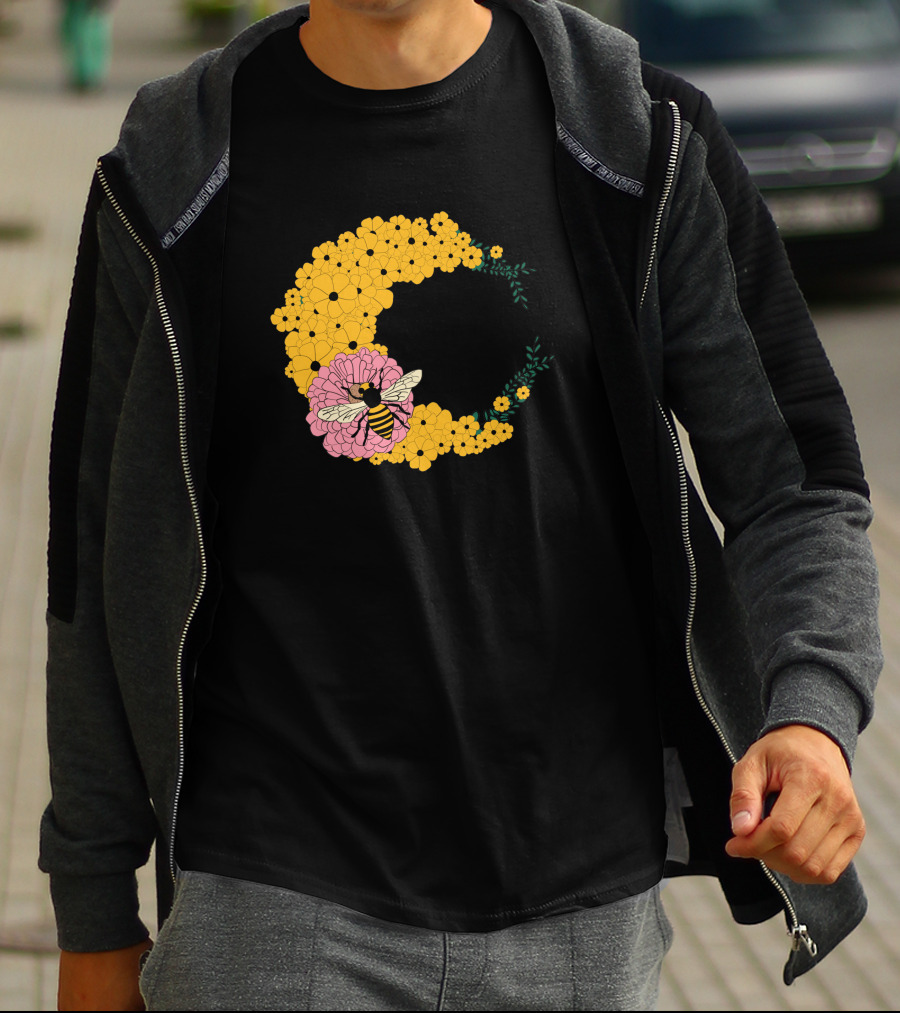 A Bee Has Got To Eat Among Vibrant Blossoms T-Shirt
