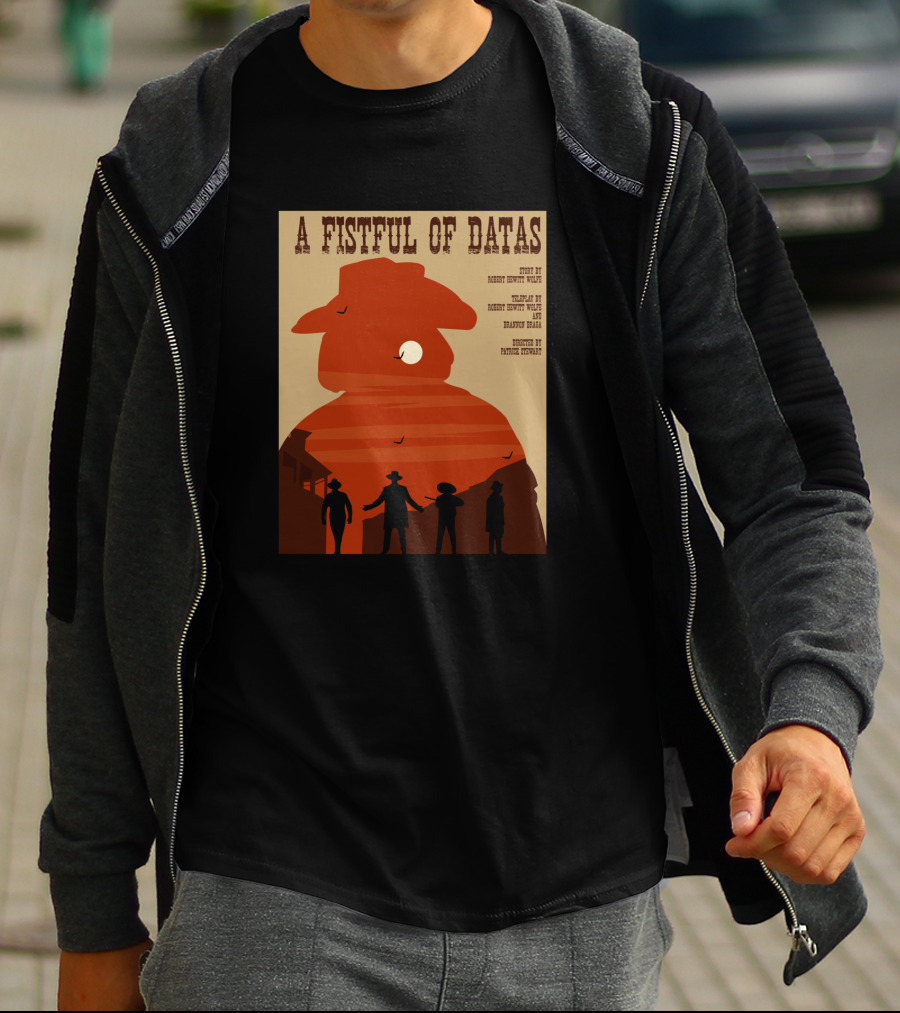 A Fistful Of Datas Star Trek Next Generation Western Episode Silhouette Cowboys T-Shirt