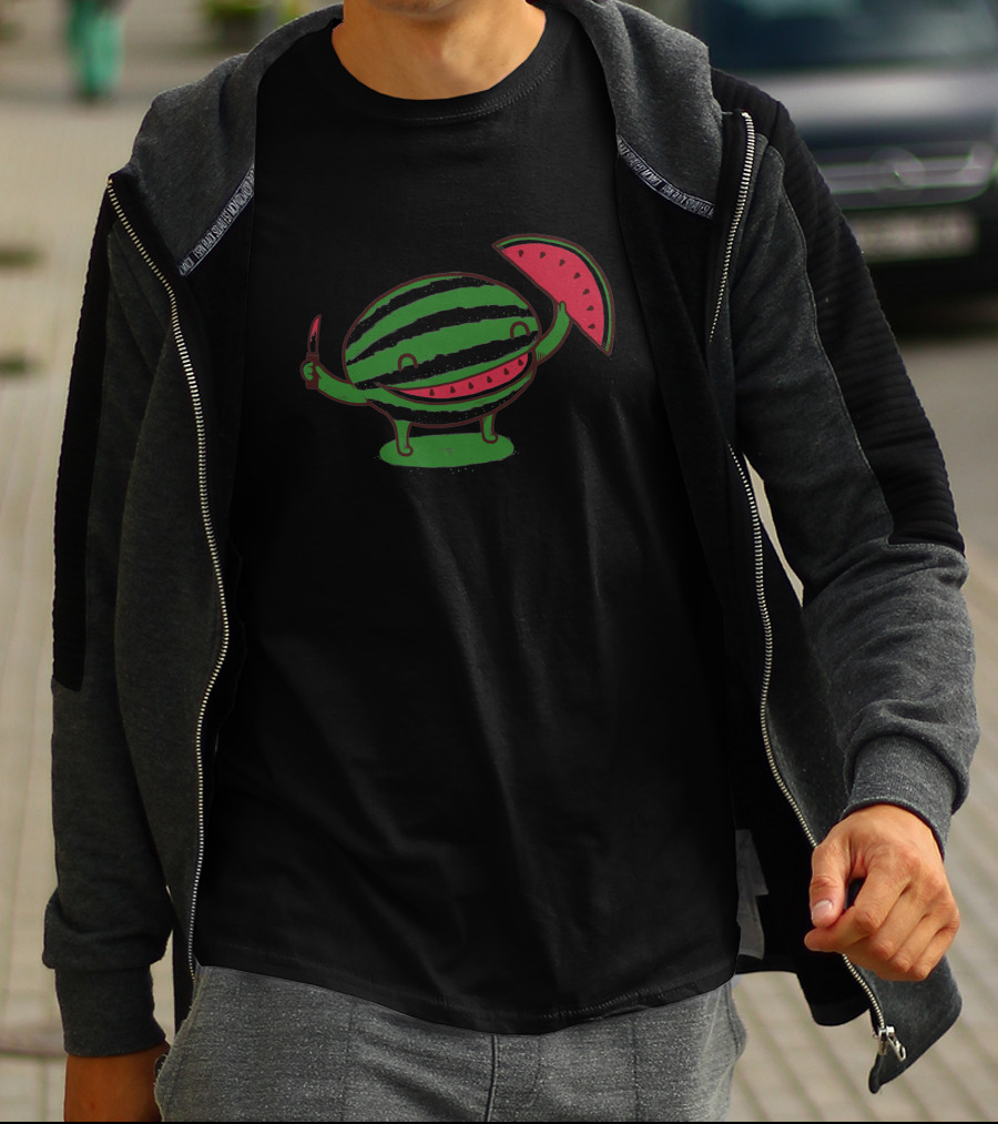 A Happy Slice Of Life Watermelon Character T-Shirt
