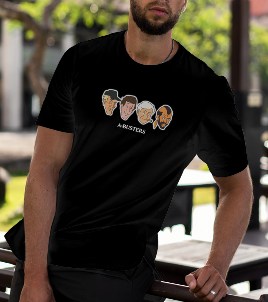 A-Busters Cartoon Team Faces T-Shirt