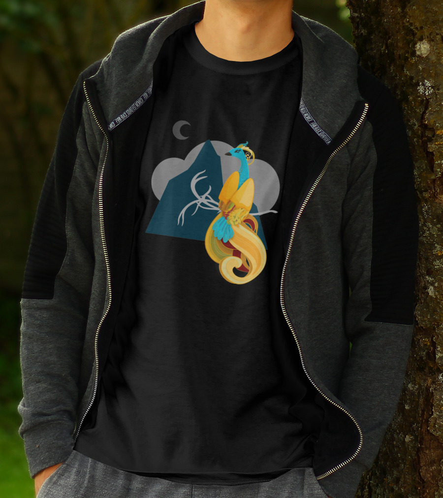 Ibong Adarna Majestic Mountain Moon Scene T-Shirt