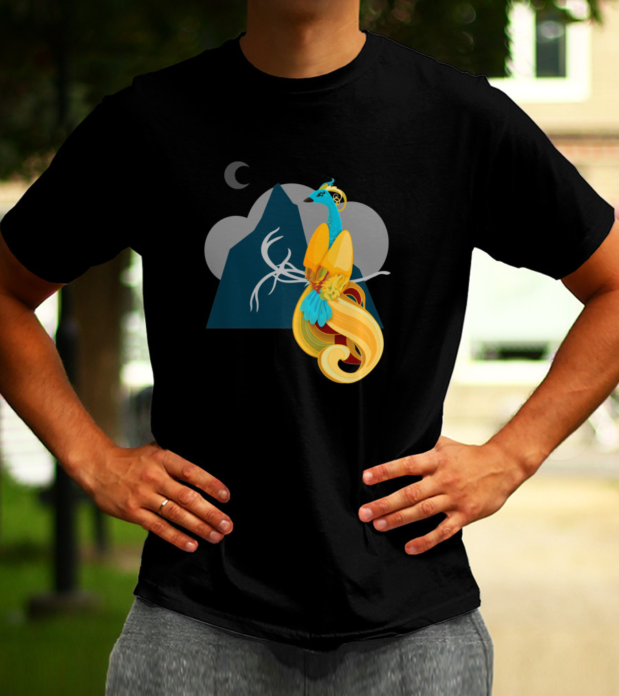 Ibong Adarna Majestic Mountain Moon Scene T-Shirt