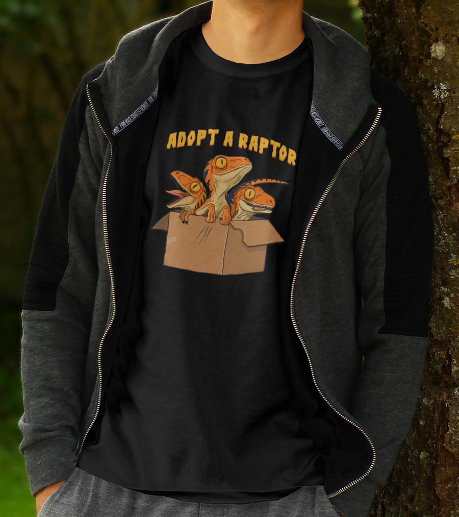 Adopt A Raptor Cute Baby Dinosaurs In Box T-Shirt