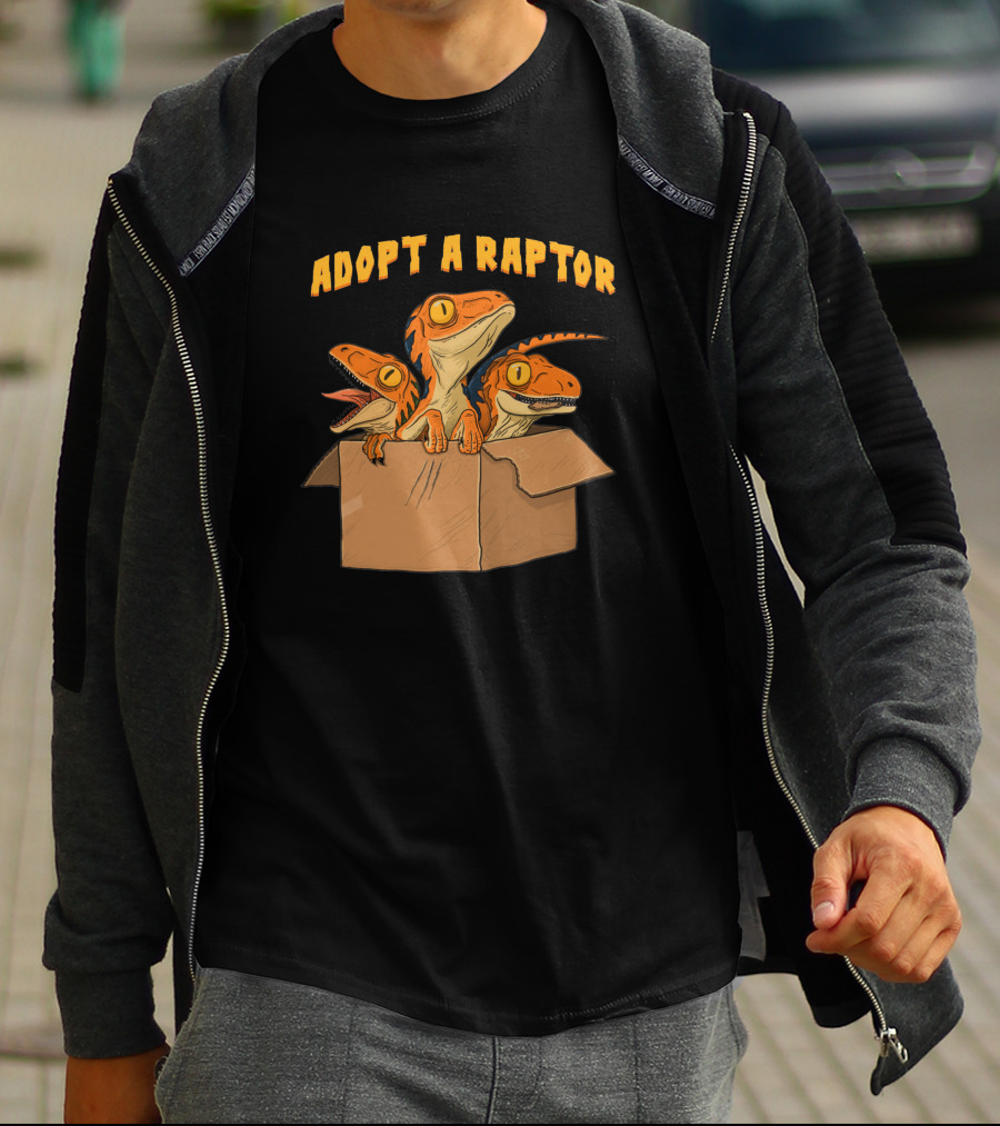 Adopt A Raptor Cute Baby Dinosaurs In Box T-Shirt