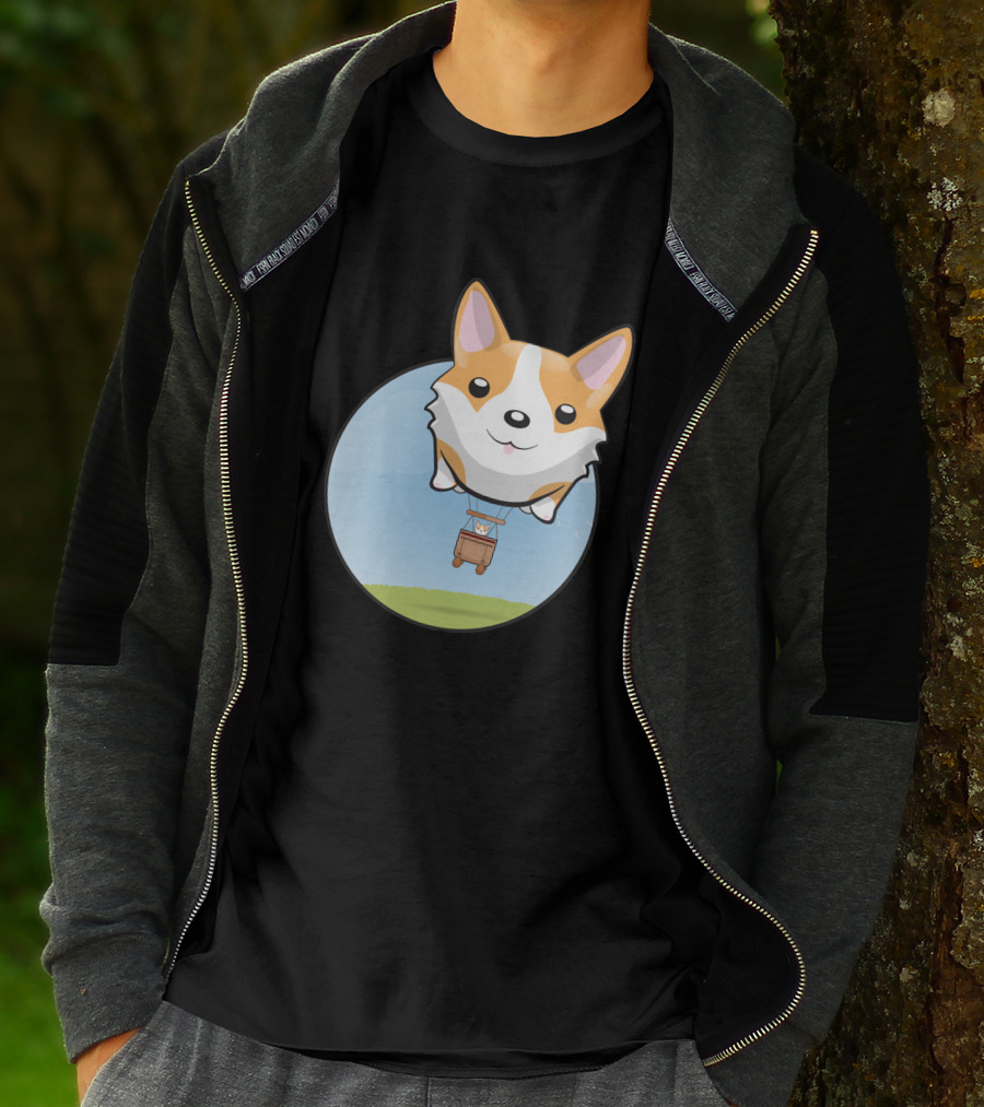 Corgi Adventure With Balloon Basket Joyride T-Shirt