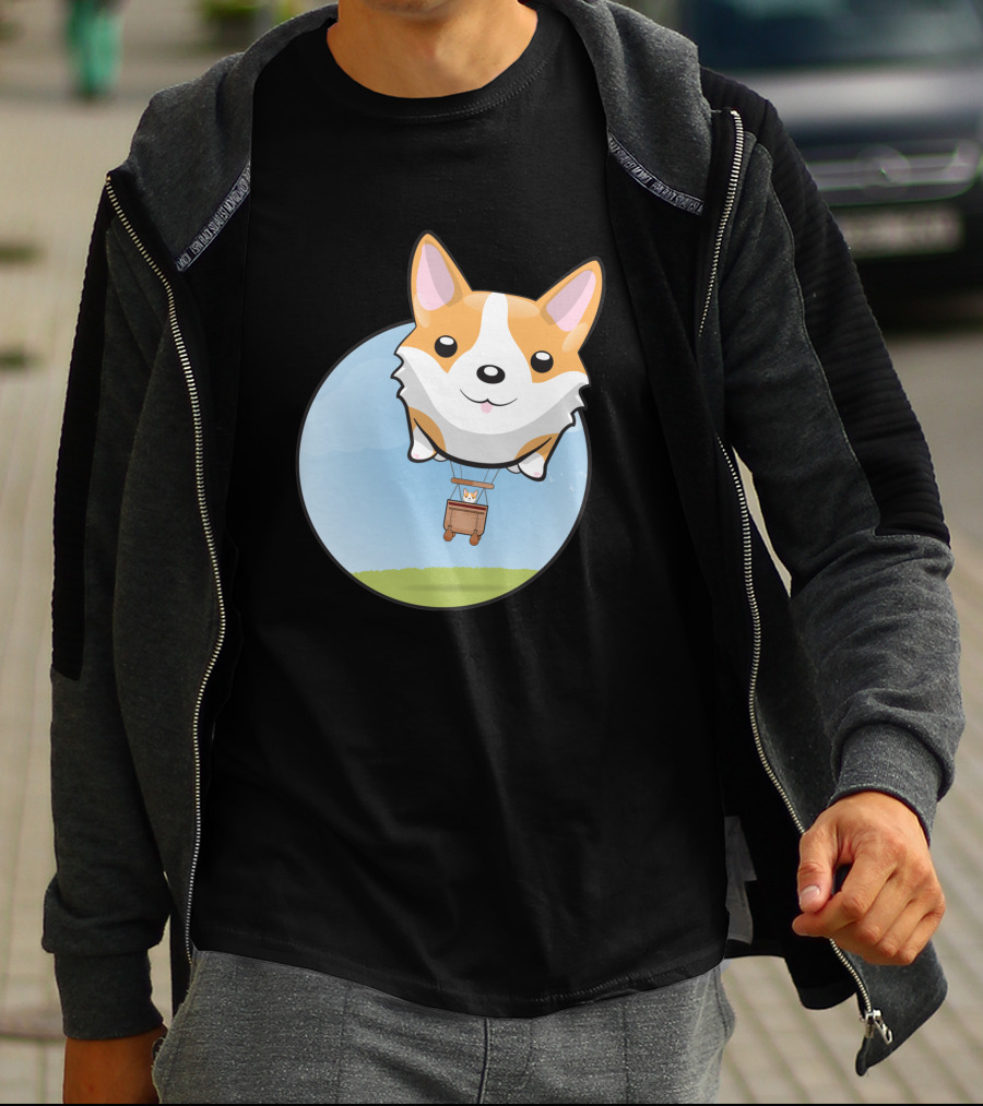 Corgi Adventure With Balloon Basket Joyride T-Shirt