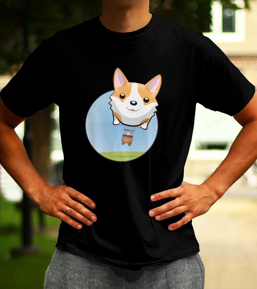 Corgi Adventure With Balloon Basket Joyride T-Shirt