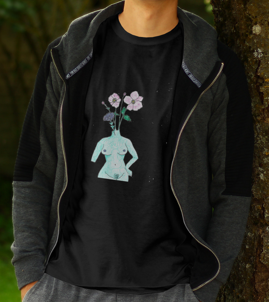 Alien Anemone Flower Head Surreal Floral Body T-Shirt