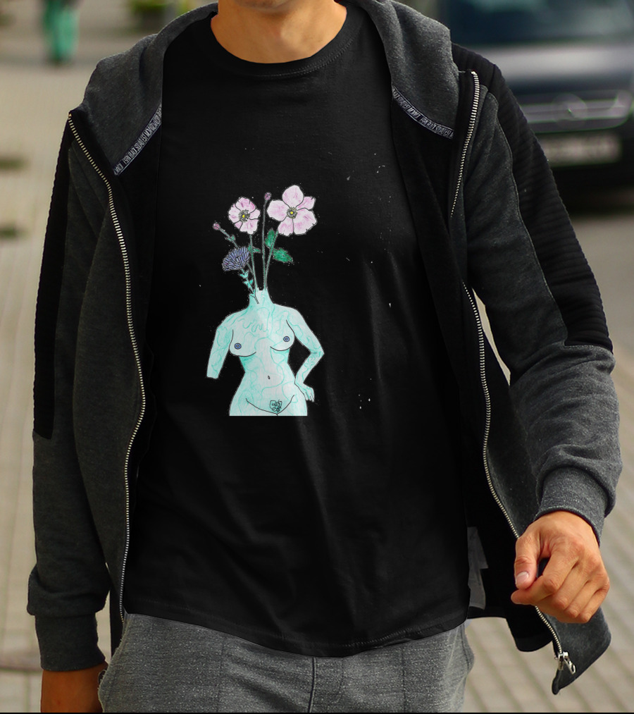 Alien Anemone Flower Head Surreal Floral Body T-Shirt