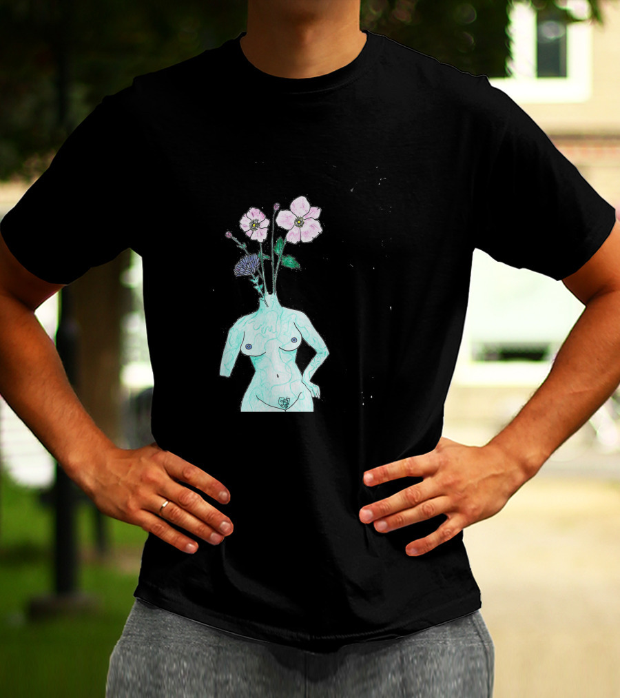 Alien Anemone Flower Head Surreal Floral Body T-Shirt