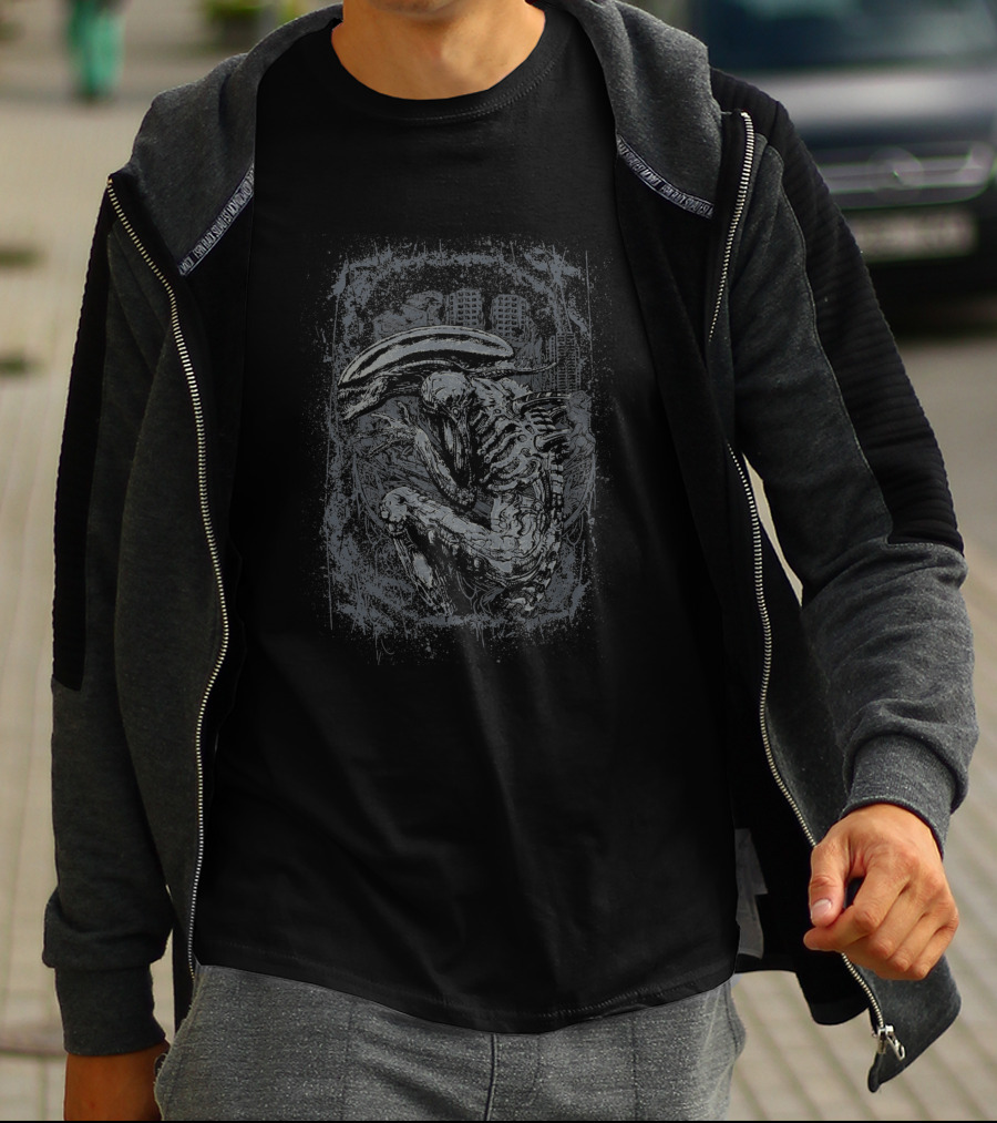 Aliens Nostromo Xenomorph Urban Backdrop T-Shirt