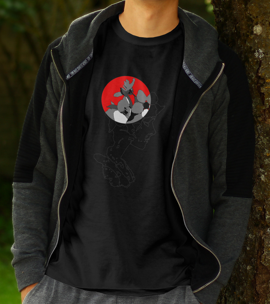 Angels In Chelsea Red Circle Flower Silhouette 355139 T-Shirt