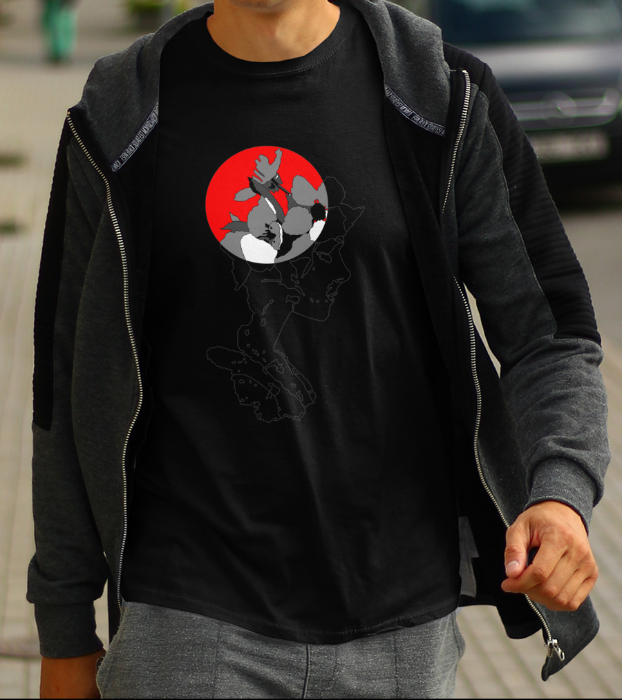 Angels In Chelsea Red Circle Flower Silhouette 355139 T-Shirt