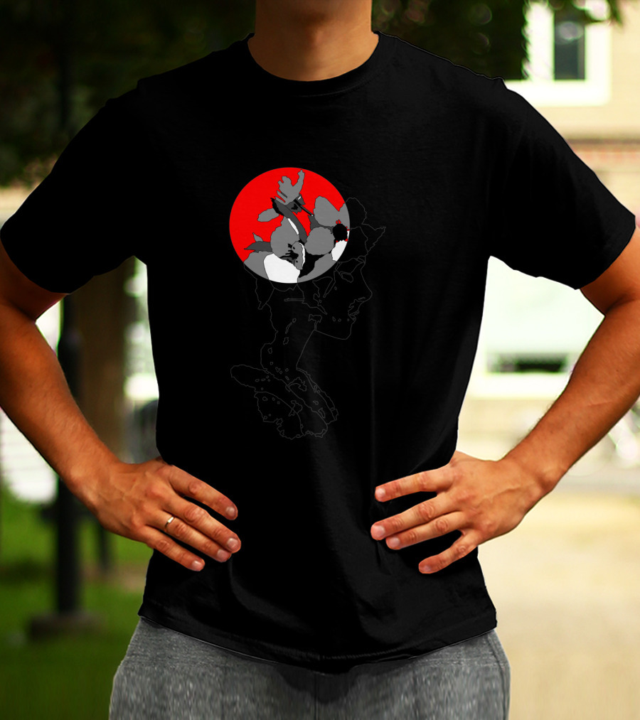 Angels In Chelsea Red Circle Flower Silhouette 355139 T-Shirt