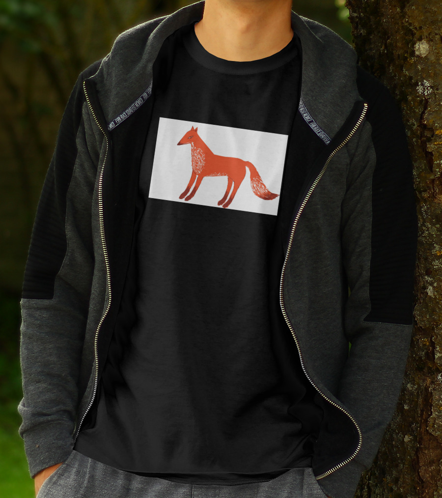 Angry Fox Illustration 589957 Fiery Red Drawing T-Shirt