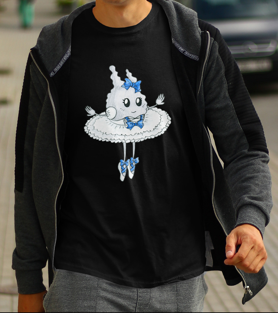 Ballerina White Blue Bow Character 1070800 T-Shirt