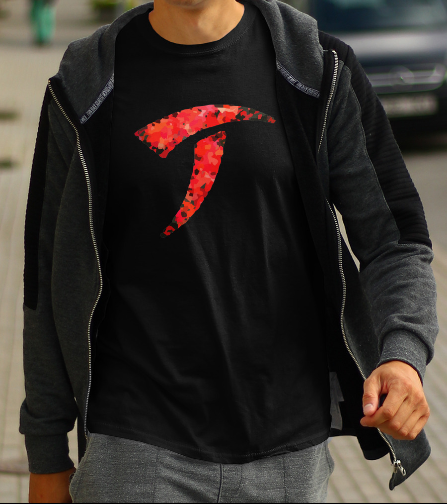 Alien Predator Tesla Logo Red Camo T-Shirt