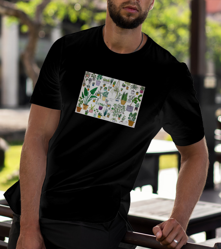 All My Plants Collection Featuring Various Houseplants T-Shirt