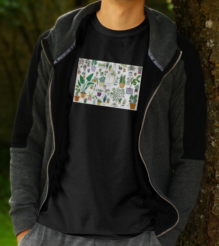 All My Plants Collection Featuring Various Houseplants T-Shirt