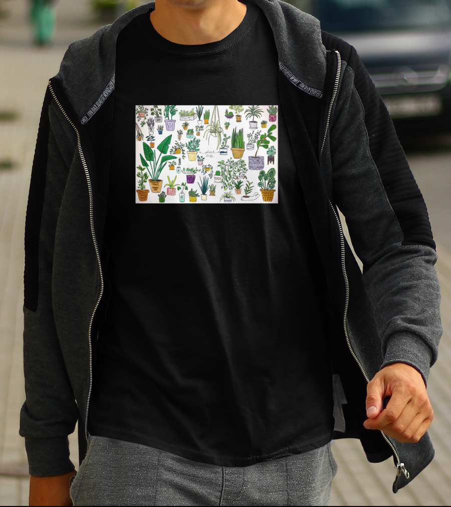 All My Plants Collection Featuring Various Houseplants T-Shirt