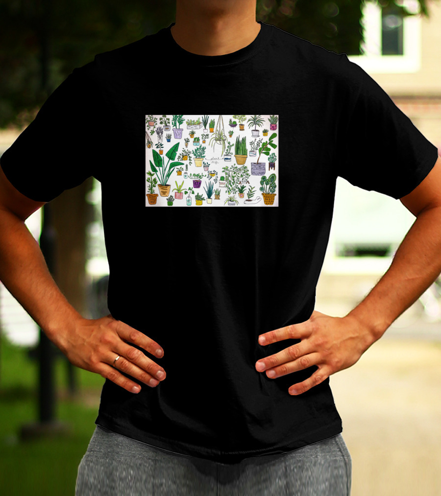 All My Plants Collection Featuring Various Houseplants T-Shirt