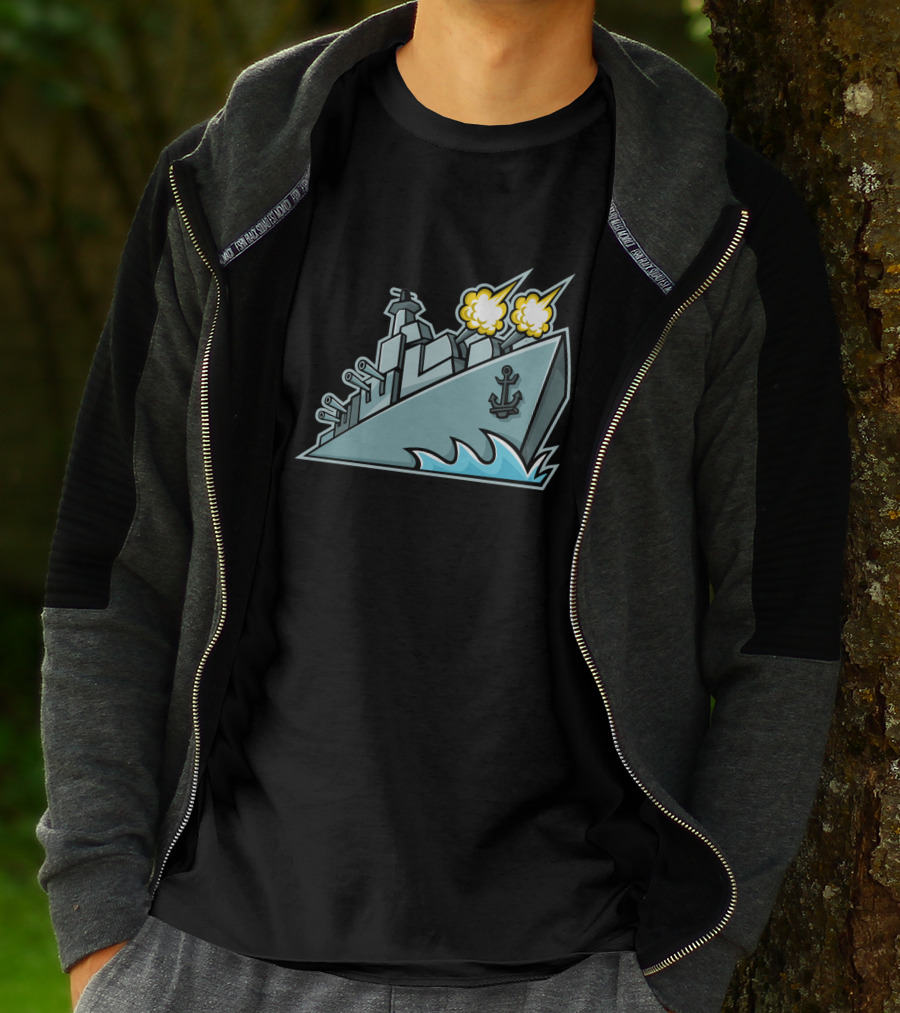 American Destroyer Warship Mascot Explosive Battle Ship 628255 T-Shirt
