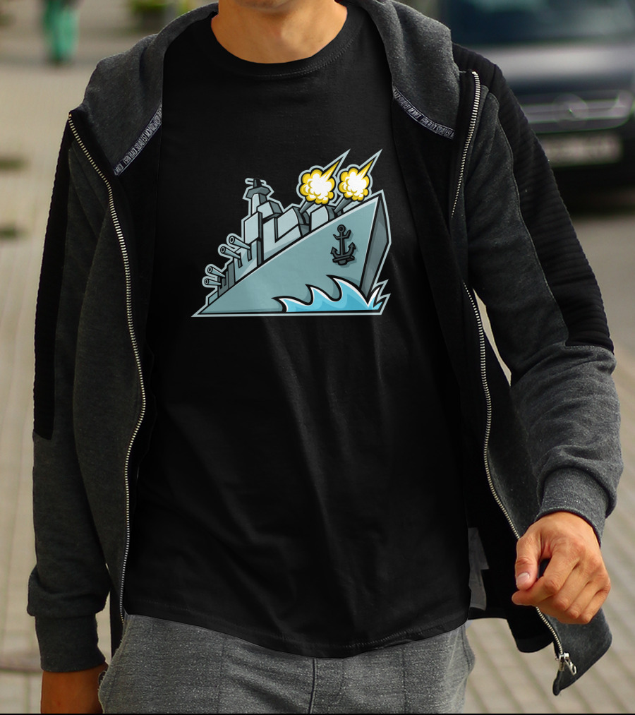 American Destroyer Warship Mascot Explosive Battle Ship 628255 T-Shirt