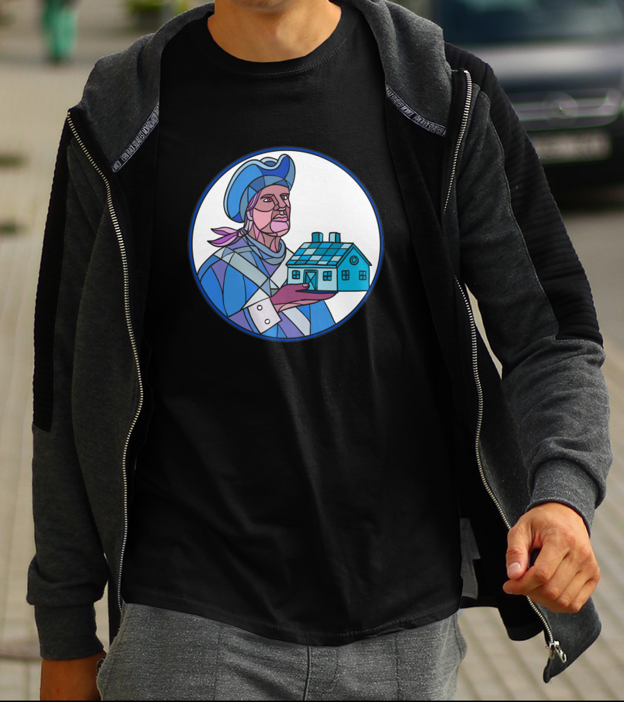 American Patriot Holding House Mosaic Blue 1031076 T-Shirt