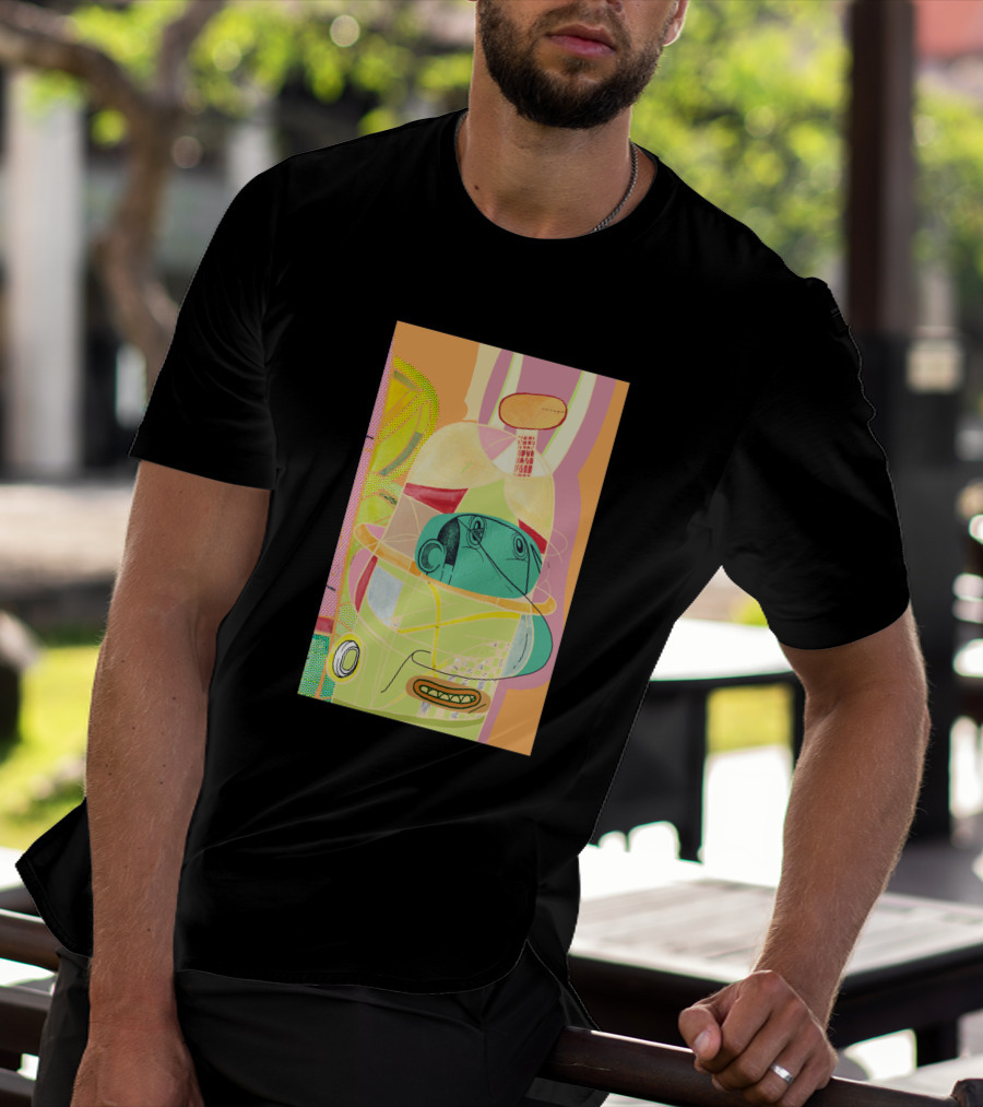 Another Fellow 37074 Abstract Geometric Face T-Shirt