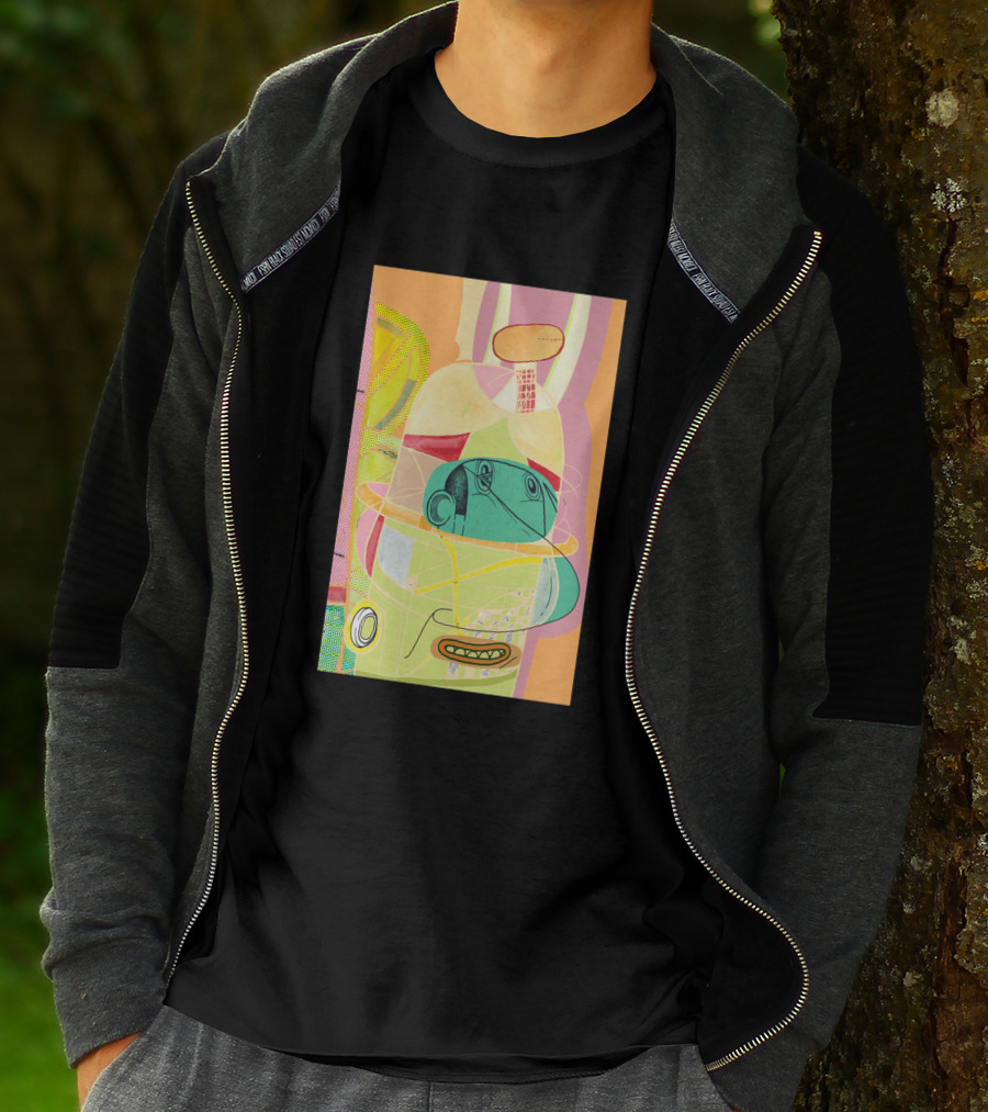 Another Fellow 37074 Abstract Geometric Face T-Shirt