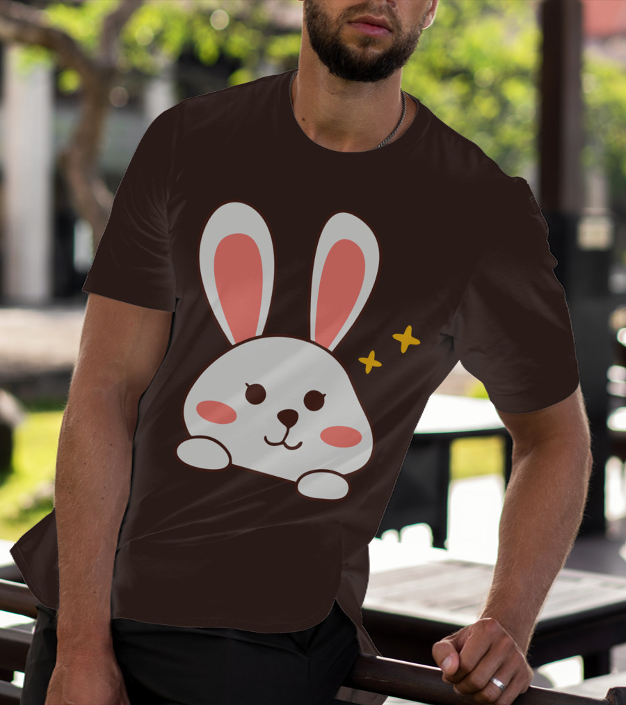 Cute Leveret Bunny Face With Sparkles T-Shirt