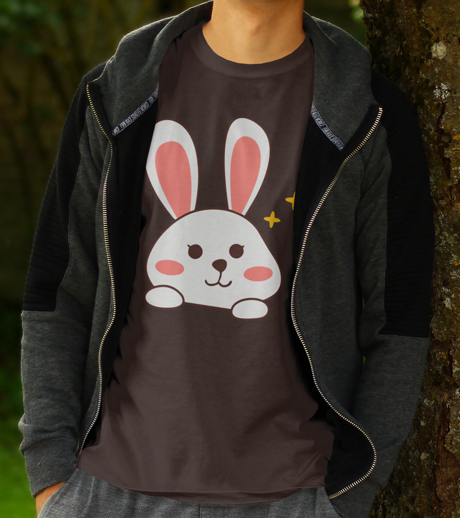 Cute Leveret Bunny Face With Sparkles T-Shirt