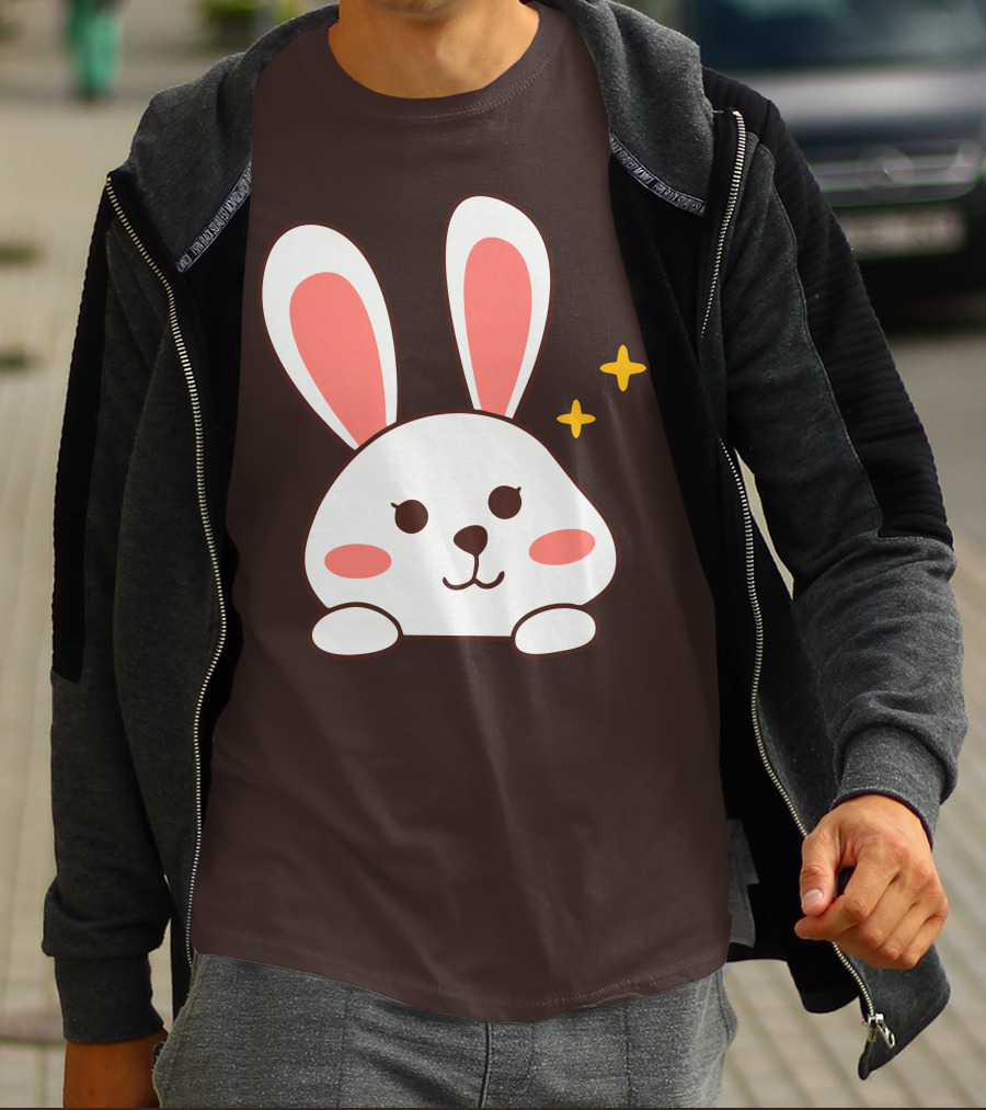 Cute Leveret Bunny Face With Sparkles T-Shirt