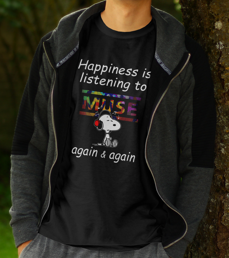 Snoopy Headphones Muse Peanuts Comic Strip T-Shirt