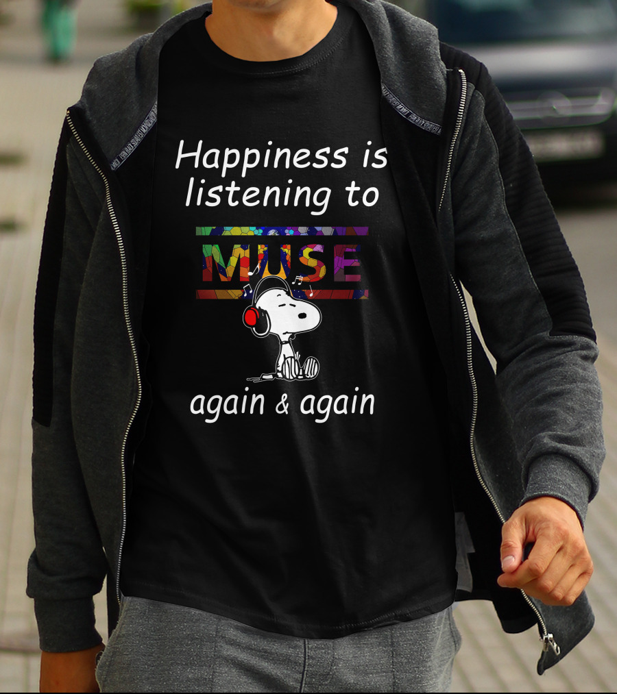 Snoopy Headphones Muse Peanuts Comic Strip T-Shirt