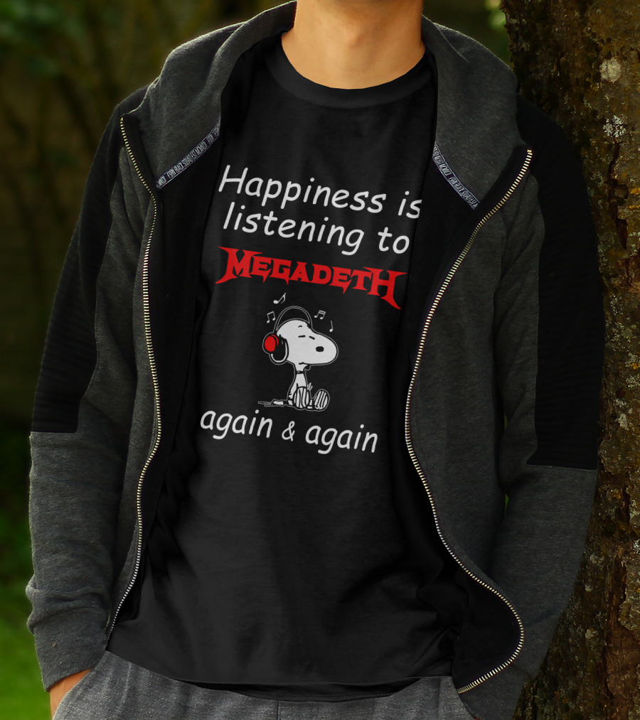 Megadeth Snoopy Listening 17 T-Shirt