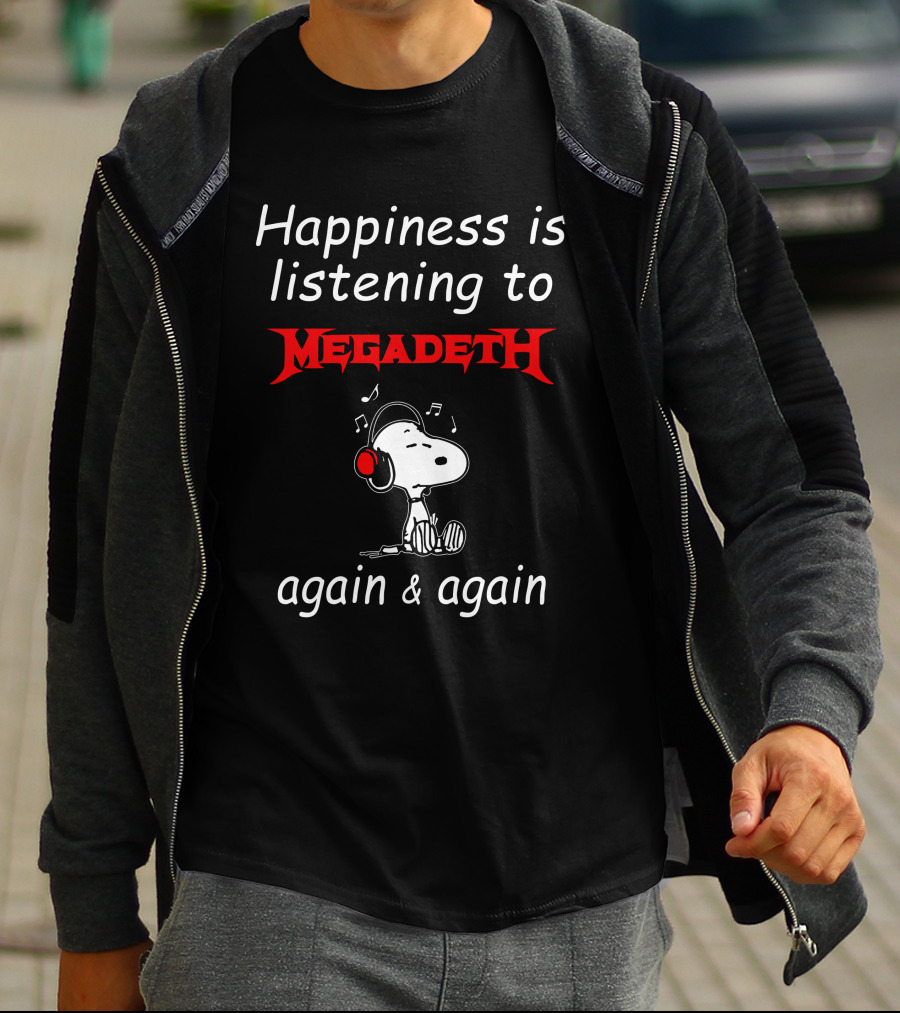 Megadeth Snoopy Listening 17 T-Shirt