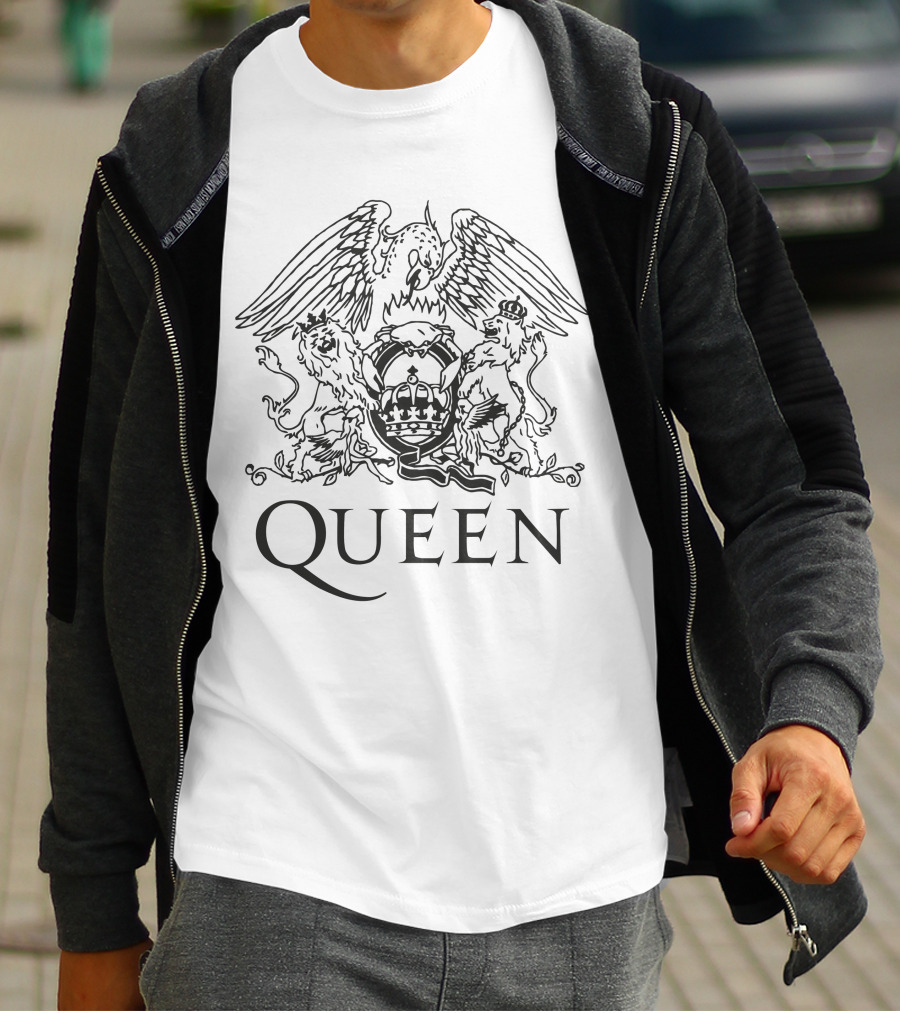 Queen Logo Emblem Crest Winged Lions Crown T-Shirt
