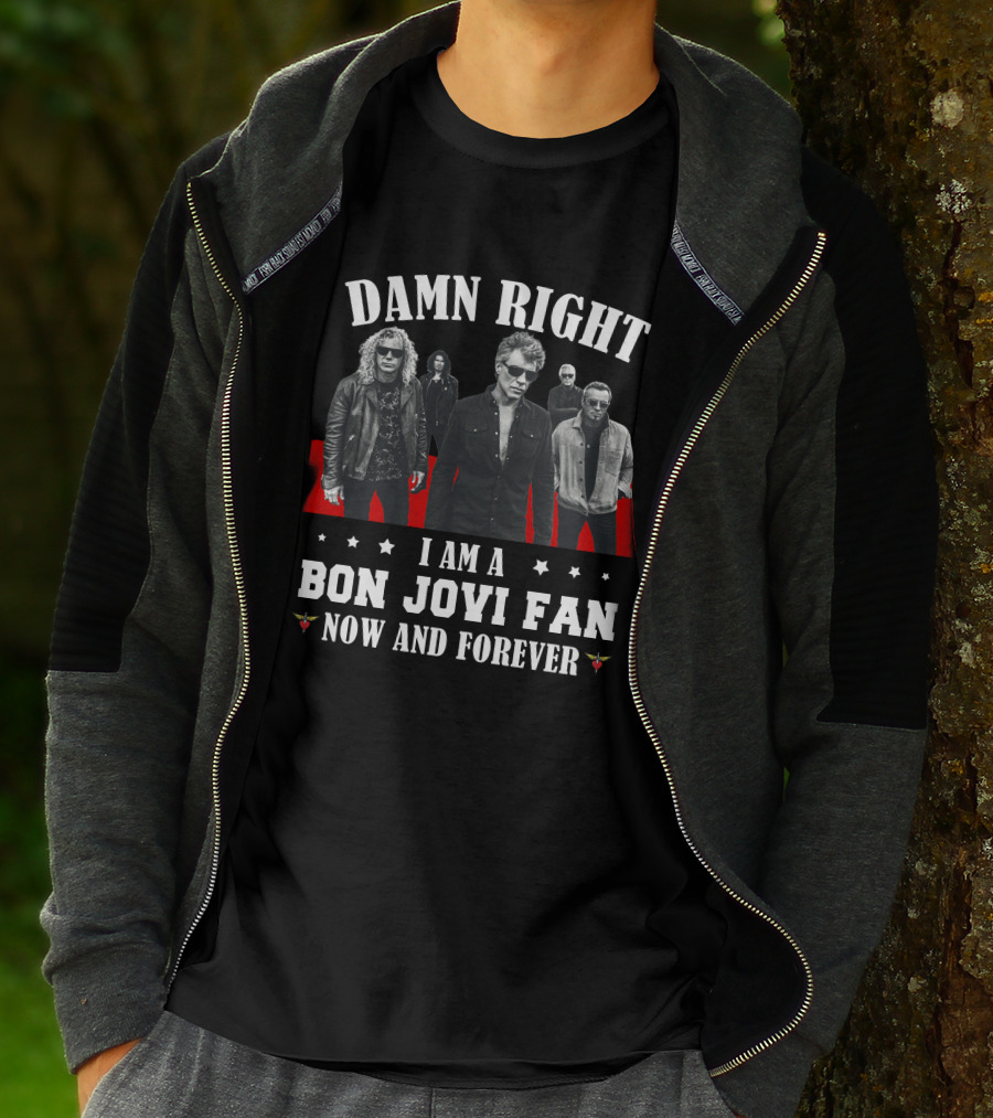 Bon Jovi Band Style BJV 47 Red And Black Ensemble T-Shirt