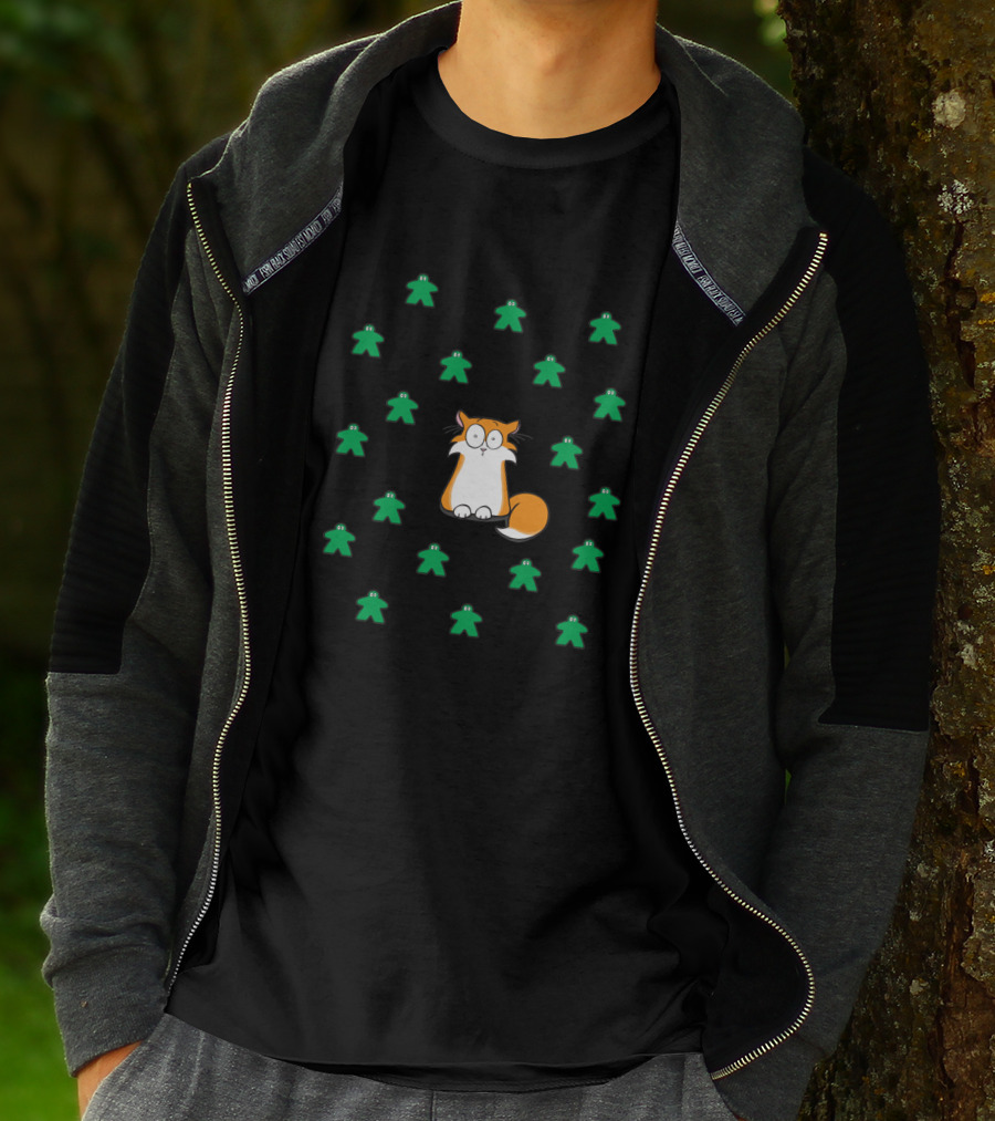 Apollo And The Meeples Cat Surrounded By Green Game Pieces 467869 T-Shirt