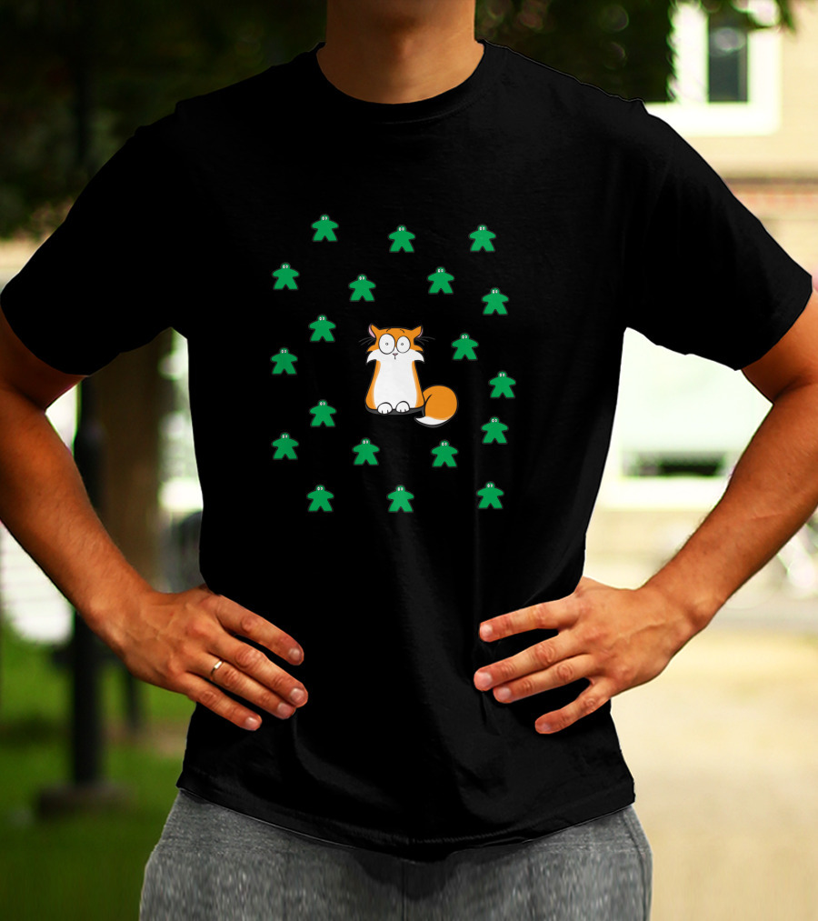 Apollo And The Meeples Cat Surrounded By Green Game Pieces 467869 T-Shirt