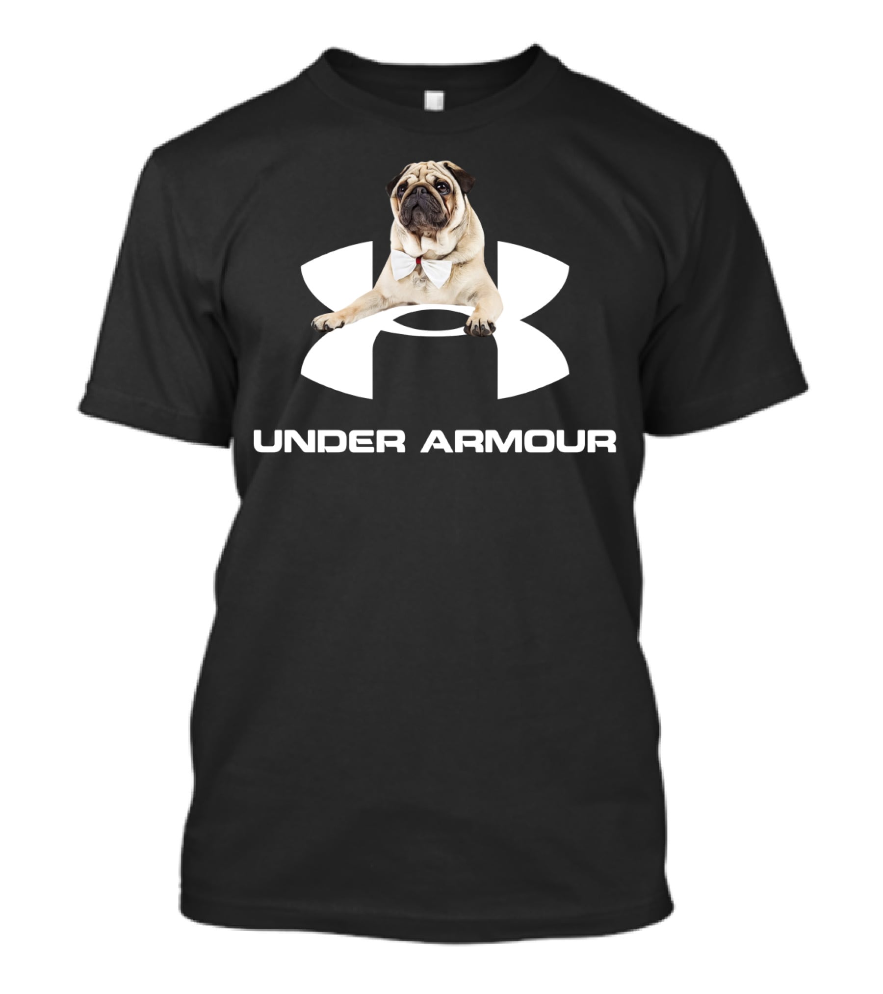 Under Armour Parody With Pug In Bow Tie T-Shirt